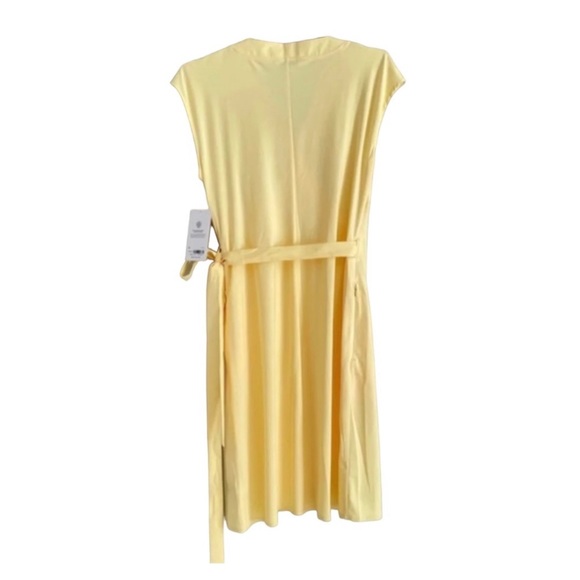 ATHLETA ⭐️ Newport Wrap Dress XS | City Stripe Lunaria Yellow NWT - Picture 5 of 8